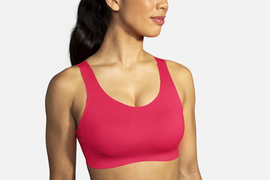 Womens Brooks Dare Scoopback Run Bras Fluoro Pink | 930215-DVE